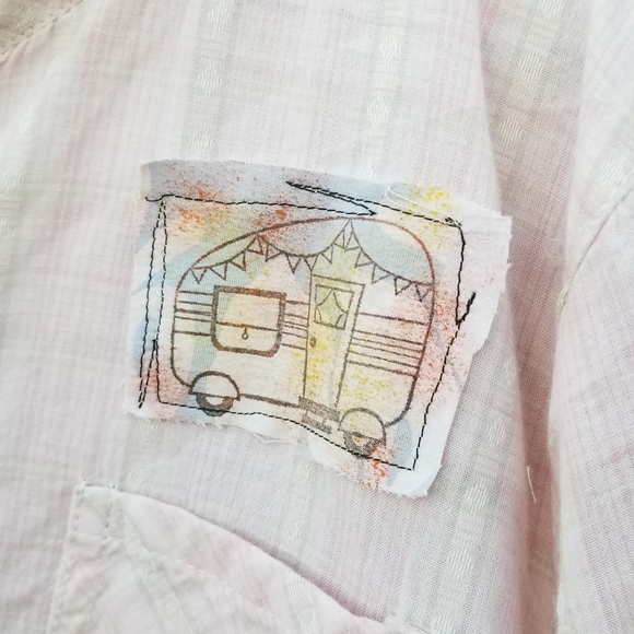 Vintage Camper Funky Upcycled Tunic ArtWear Dress - Picture 2 of 8